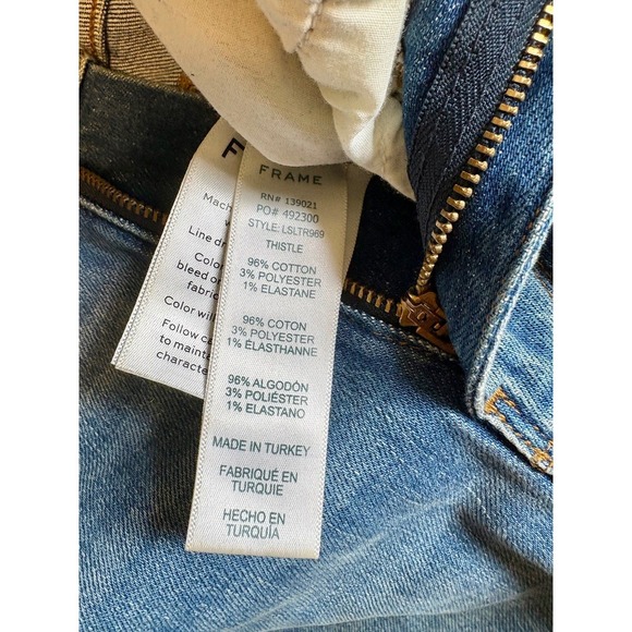 Frame - Le Slender Straight Leg Jeans Thistle Wash LSLTR969 Women's Size 25 - Picture 4 of 4